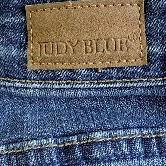 JUDY BLUE  Blue Denim Jeans Trouser Flare Y2K Style Boho 11/300 5 button Fly - Picture 7 of 15